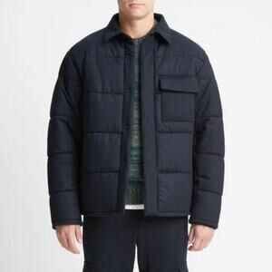 Vince Cozy Wool Quilted Puffer Jacket Navy XL Heavyweight Luxury